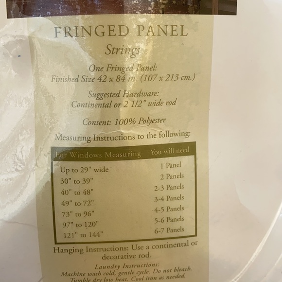 NWT Fringed Curtain Panels  42x84 each x 4 - Picture 2 of 6